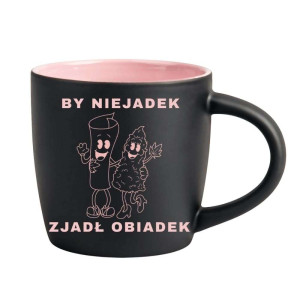 Śmieszny kubek grawerowany latte - by niejadek Różowy