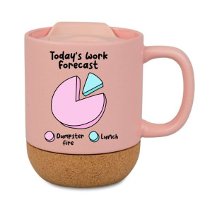 Kubek korkowy na prezent różowy - work forecast