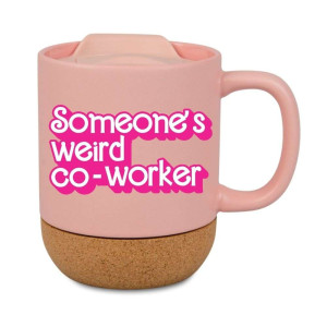 Kubek korkowy na prezent różowy - weird co-worker
