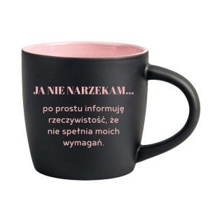 Śmieszny kubek grawerowany latte - nie narzekam Różowy