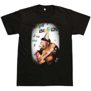 Tshirt prezent urodzinowy - małpka z gitarą XXL Biały