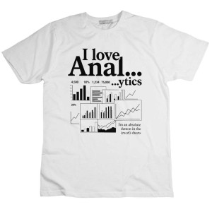 Koszulka bekowa I love Analitycs Anal iza - prezent nerd S Biały