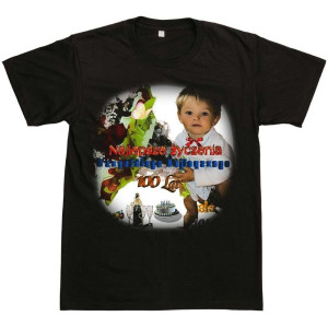 Tshirt prezent urodzinowy - najlepsze życzenia 100 lat L Czarny