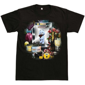Tshirt prezent urodzinowy - 100 lat miś XXL Czarny