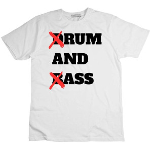 Koszulka śmieszna muzyczna drum and bass S Biały