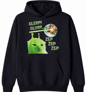 Bekowa bluza glerp koty memy - zep zep XL Czarny