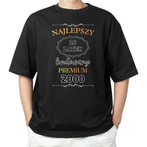 Koszulka urodzinowa - rocznik najlepszy premium 2000 XXL Czarny