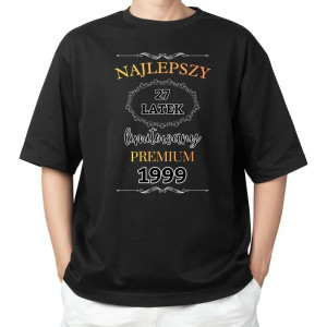 Koszulka urodzinowa - rocznik najlepszy premium 1999 XXL Czarny