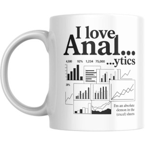 Kubek bekowy memowy - I love analytics