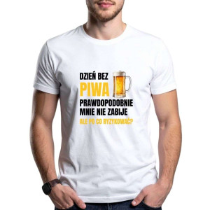 Bekowa koszulka cringe - dzień bez piwa XXL Biały