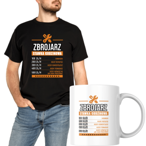 Zestaw koszulka śmieszna + kubek na prezent - stawka zbrojarz XXL Czarny