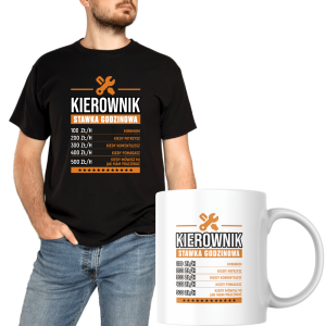 Zestaw koszulka śmieszna + kubek na prezent - stawka kierownik XXL Czarny
