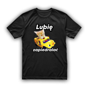 Koszulka lubie zapiedralać - Śmieszne koty memy XXL Czarny