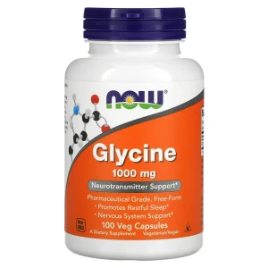 NOW Glysin 1000 Mg – 100 Vegkapsler