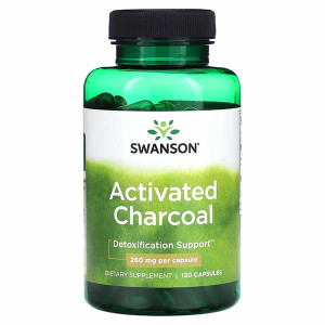 SWANSON Aktivt Kull 260 Mg Fra Kokoskall – 120 Kapsler