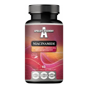 Apollo's Hegemony Vitamin B3 Nikotinamid 600 Mg Høy Dose – 60 Tabletter