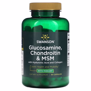SWANSON Glukosamin Kondroitin Msm Med Hyaluronsyre Og Kollagen – 90 Kapsler