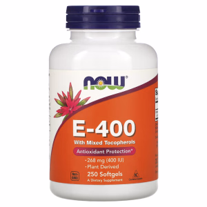 NOW Naturlig Vitamin E 400 Iu D-Alfa-Tokoferol – 100 Softgels