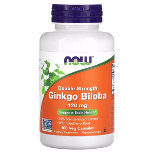 NOW Ginkgo Biloba Med Eleuthero 120 Mg – 100 Kapsler