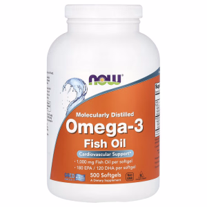 NOW Høykonsentrert Omega-3 500 Kapsler