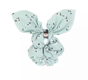 GUMKA SCRUNCHIES Z APASZKĄ MIĘTOWA W KWIATY