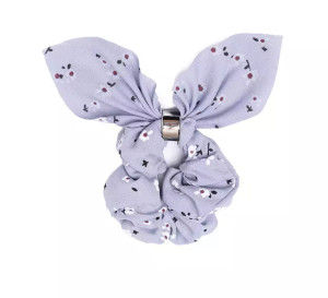 GUMKA SCRUNCHIES Z APASZKĄ SZARA W KWIATY