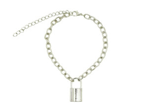 BRANSOLETKA NA RĘKĘ NOGĘ ŁAŃCUCH SREBRNA KŁÓDKA