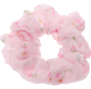 GUMKA SCRUNCHIE TIULOWA WISIENKI PUDROWY RÓŻ