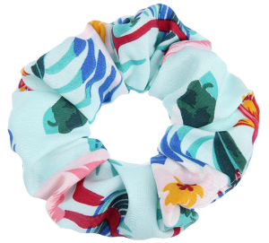 GUMKA DO WŁOSÓW SCRUNCHIE TROPIC KWIATY MIĘTOWA