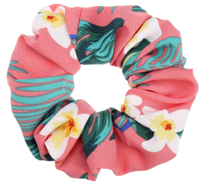 GUMKA DO WŁOSÓW SCRUNCHIE TROPIC KWIATY RÓŻOWA