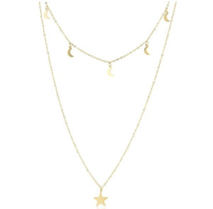 CELEBRYTKA STAL ZŁOTA GWIAZDKI CHOKER BODY CHAIN