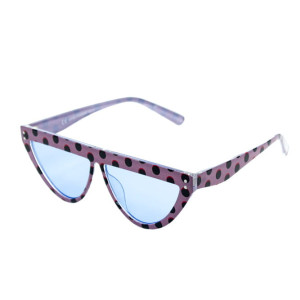 OKULARY PRZECIWSŁONECZNE GEOMETRYCZNE CAT EYE KOCIE PINUP GROCHY LILAC