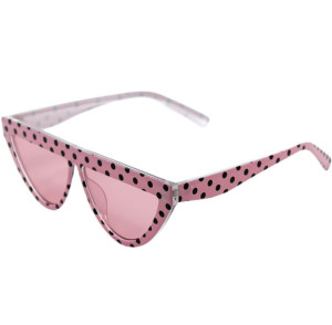 OKULARY PRZECIWSŁONECZNE GEOMETRYCZNE CAT EYE KOCIE PINUP GROCHY RÓŻOWE