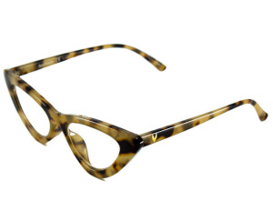 OKULARY ZERÓWKI KOCIE CAT EYE PANTERKOWE JASNE