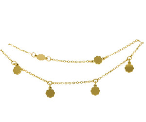 BRANSOLETKA STAL ZŁOTA BOHO BLASZKI PODWÓJNA