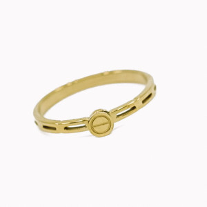 PIERŚCIONEK STAL ZŁOTY DELIKATNY OCZKO