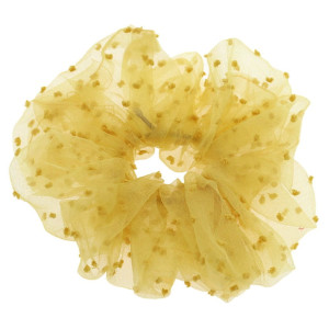 GUMKA DO WŁOSÓW TIULOWA SCRUNCHIE KROPKI ŻÓŁTA