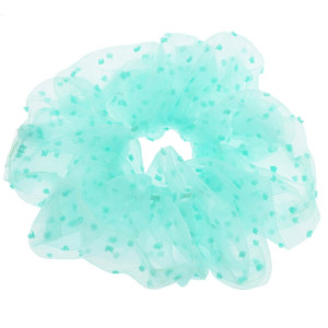 GUMKA DO WŁOSÓW TIULOWA SCRUNCHIE KROPKI TURKUSOWA