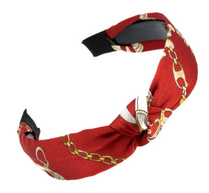 OPASKA DO WŁOSÓW WĘZEŁ TURBAN MATERIAŁOWA KOLOR SZKARŁATNY CZERWONY