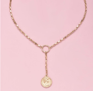 NASZYJNIK ZŁOTY ŁAŃCUCH MONETA BODY CHAIN