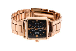 ZEGAREK ROSE GOLD BRANSOLETA CZARNA KWADRATOWA TARCZA CLASSY