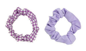 KOMPLET GUMEK DO WŁOSÓW KOLOR LILAC KRATKA