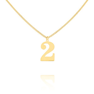 NASZYJNIK STAL 316 L KOLOR ZŁOTY ZAWIESZKA CYFERKA 2