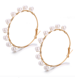 KOLCZYKI KOLOR ZŁOTY KOŁA PEREŁKI