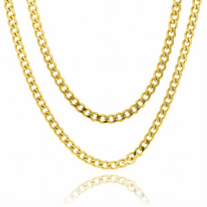 NASZYJNIK STAL 316 L KOLOR ZŁOTY ŁAŃCUCH PANCERKA PODWÓJNY