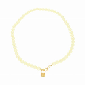 NASZYJNIK CHOKER PEREŁKA KŁÓDKA KOLOR ZŁOTY