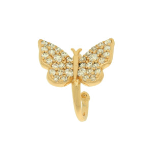 KOLCZYK NAUSZNICA STAL MOTYLEK EAR CUFF KOLOR ZŁOTY