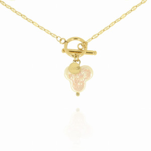 BRANSOLETKA STAL 316 L ŁAŃCUSZEK ZAWIESZKA NIEREGULARNA PERŁA ZAPIĘCIE KOLOR ZŁOTY