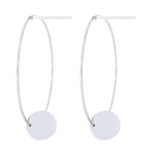 KOLCZYKI STAL KOLOR SREBRNY KOŁO BLASZKA