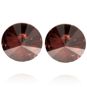 KOLCZYKI STAL KOLOR ZŁOTY CZERWONY KRYSZTAŁEK